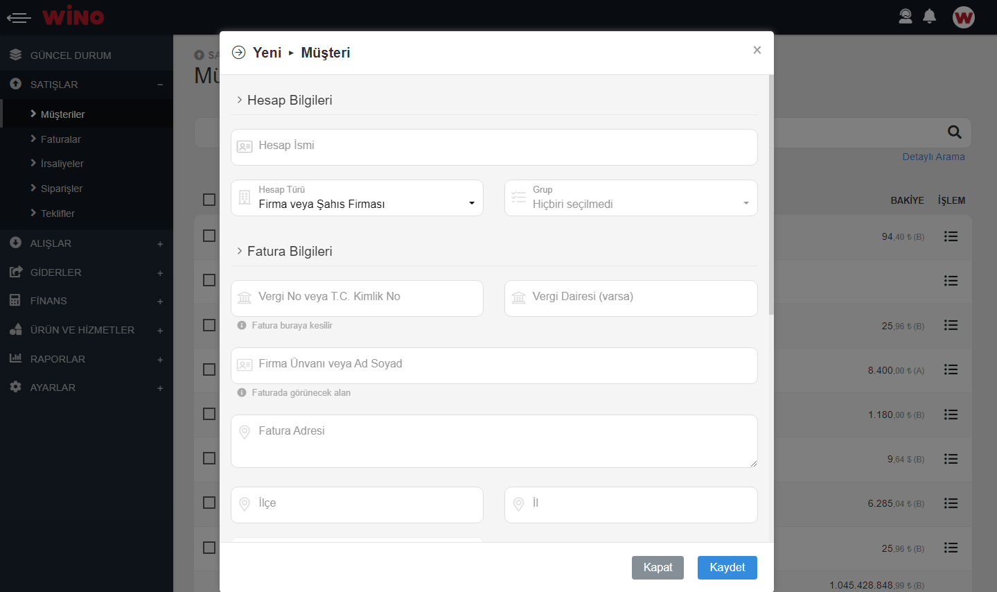 Müşteri Formunu Doldurun