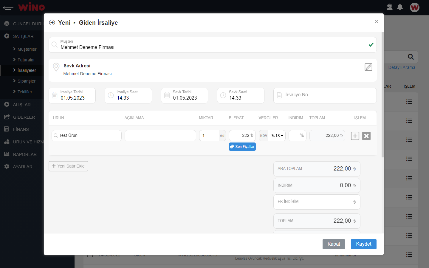 İrsaliyeyi Doldurun