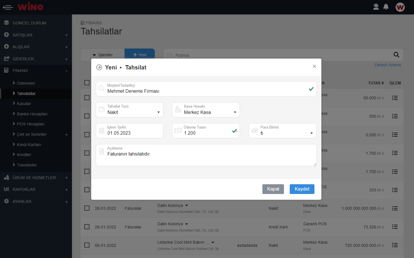 Tahsilatınızı Kaydedin