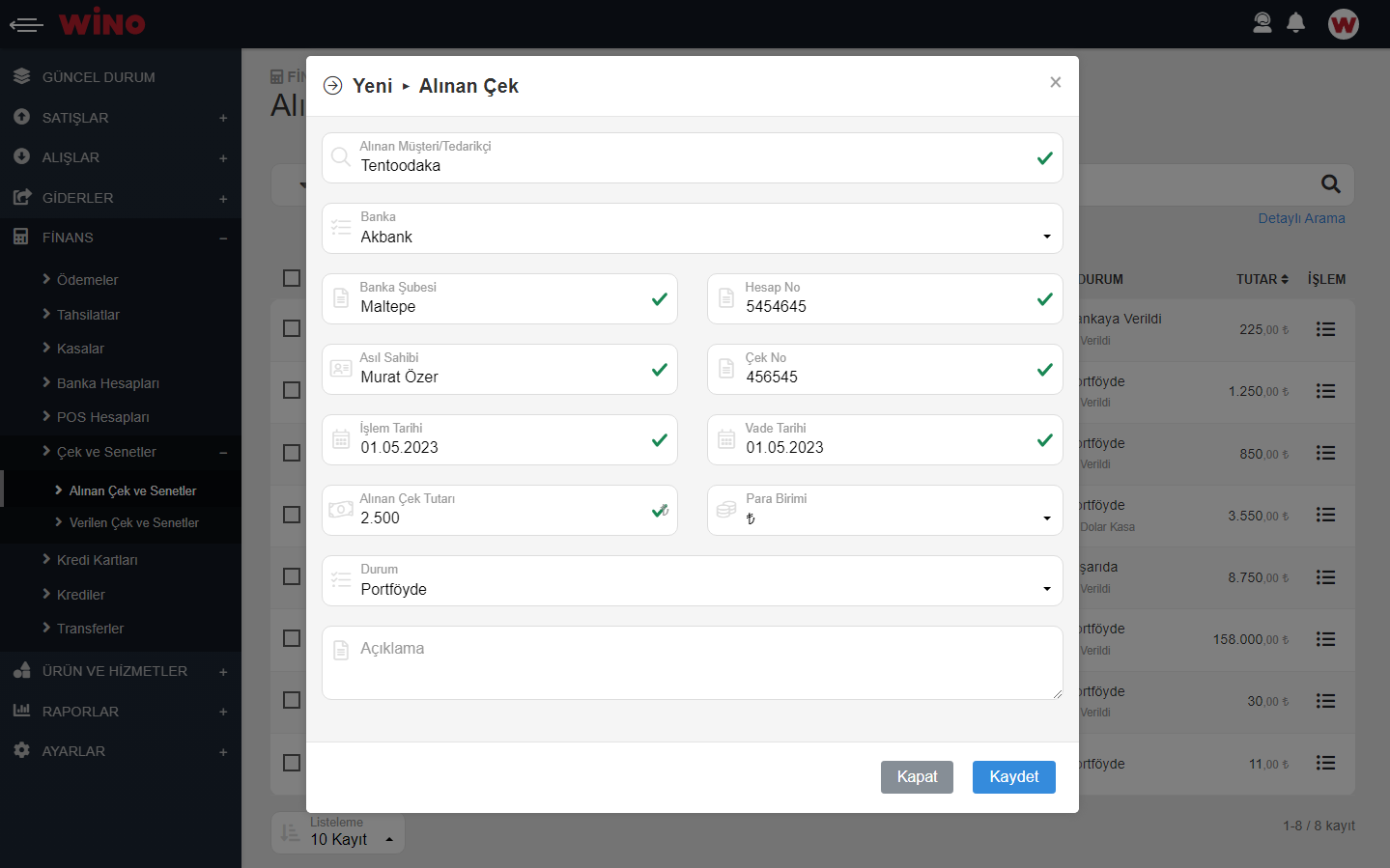 Çek ve Senetlerinizi Kaydedin