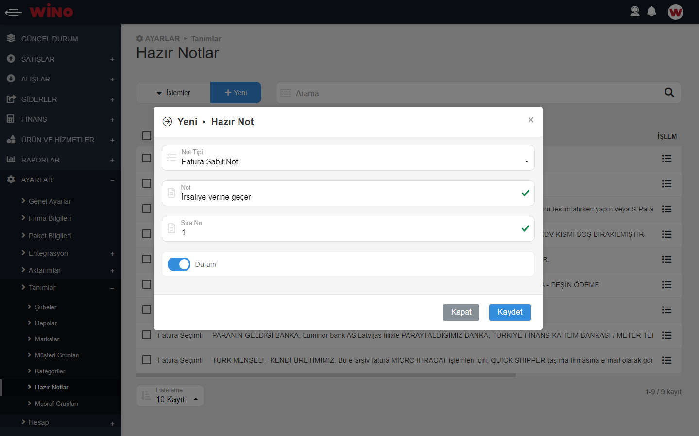 Notlarınızı Kaydedin