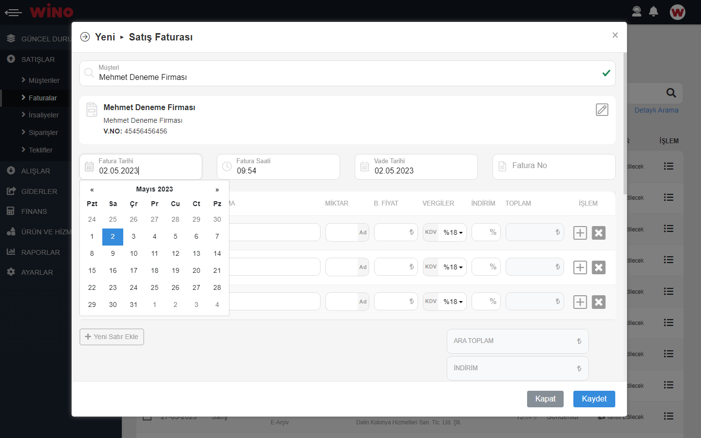 Faturanızın Tarihini Belirleyin