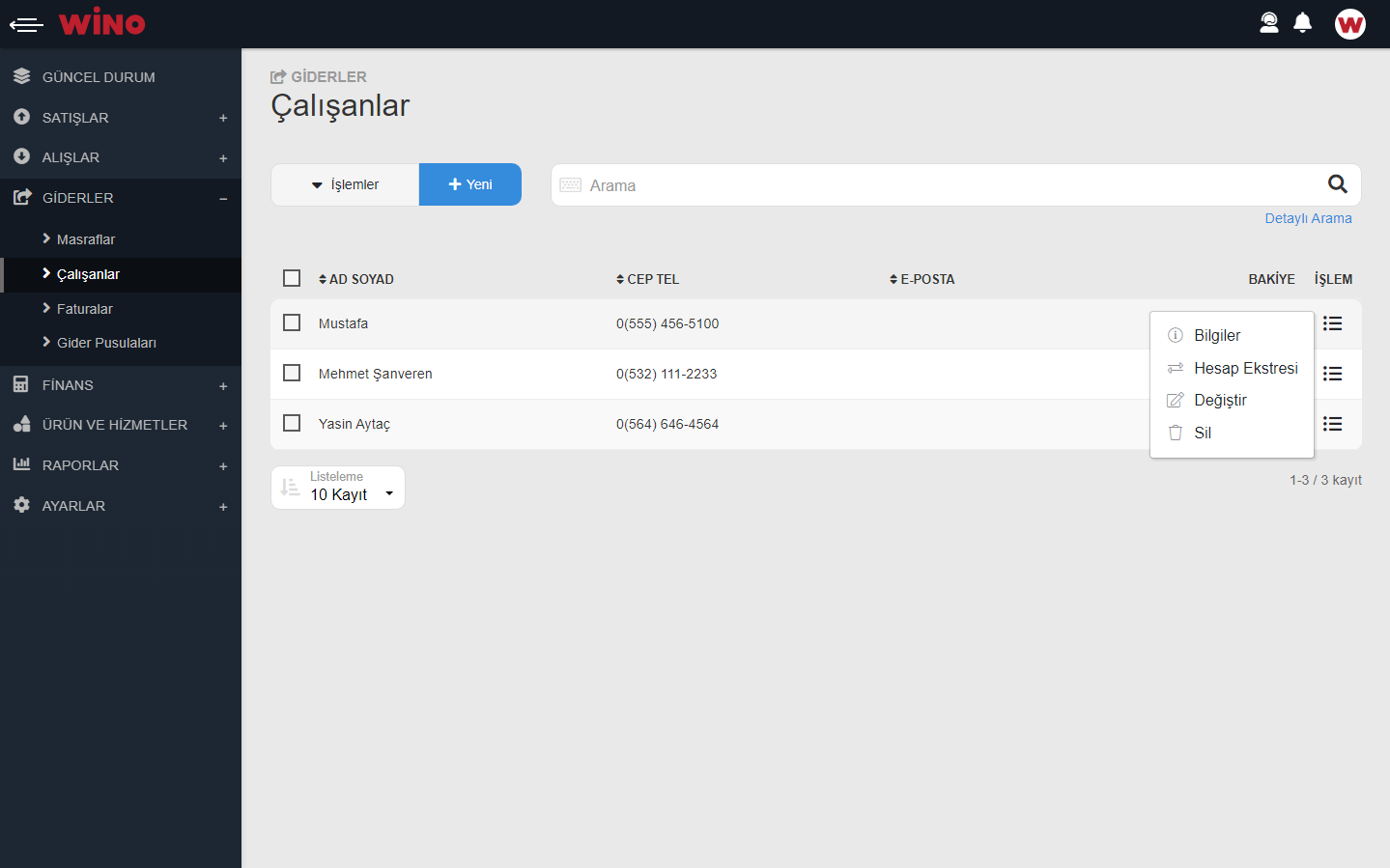 Çalışanlarınızın Ekstresini Görüntüleyin
